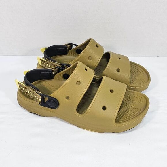 CROCS Shoes - Crocs Classic All-Terrain Sandal M6 W8 Olive Khaki Green Strappy Slide 207711